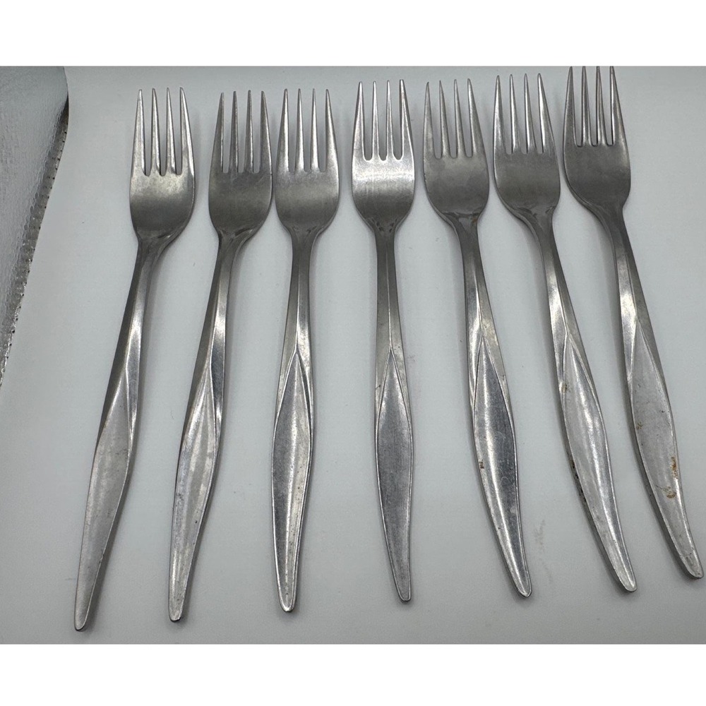 National Stainless Montego Dinner Forks Set of 7 Japan Glossy Flatware NSTMON